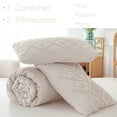 thumbnail image 3 of RYNGHIPY 3 Pcs Beige Bed Set King Size Tufts Jacquard Boho Comforter Set Farmhouse Style Shabby Chic Bedding Set for Men Adults Kids (King, Beige), 3 of 8