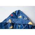 thumbnail image 3 of Povozer Hooded Plush Robe for Boys Fluffy Winter PJ Robe Hoodie & Belt(A,7-8Y), 3 of 5