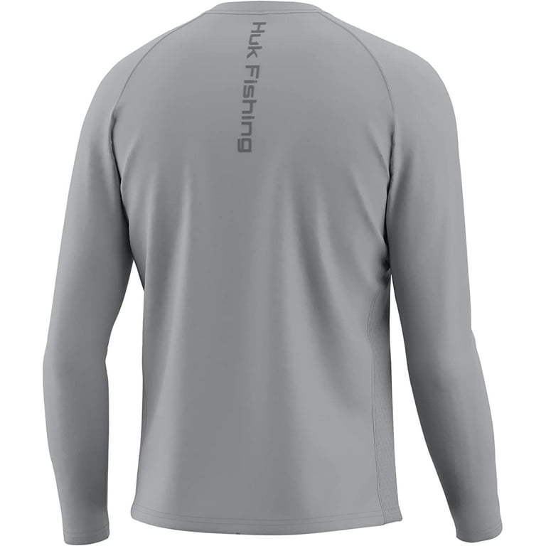 HUK Men's Pursuit Vented Long Sleeve Fishing Shirt - Harbor Mist Color -  Size XX-Large