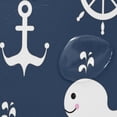 thumbnail image 4 of Retro Cartoon Whale Anchor Shower Curtain Waterproof Washable Bathroom Shower Curtain Polyester Cloth Fabric Bathroom Decor Set with 12 Hooks, 60x72 inches, 4 of 6