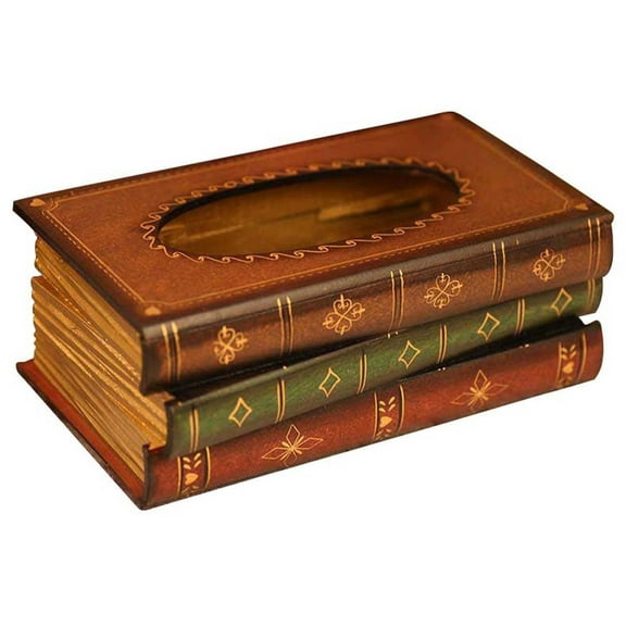 Wooden Antique Book Tissue Holder Dispenser/Napkin Holder