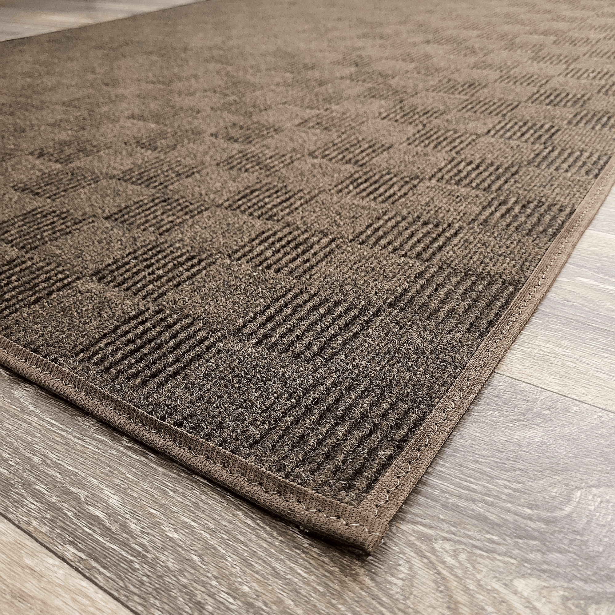 Koeckritz Rugs 3'x8' Mocha Patchwork Indoor/Outdoor Rug Soft, Durable & Easy to Clean