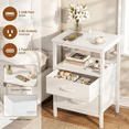 thumbnail image 4 of LIFERECORD Night Stand with 2 Fabric Drawers, Nightstand with Charging Station, End Tables with Storage Shelf for Small Spaces, Bedside Table Side Tables for Bedroom, White, 4 of 7