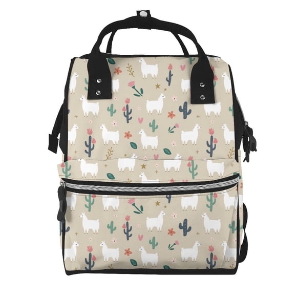 Easygdp Cute Alpaca para Bolsa de Bebé de Gran Capacidad con Múltiples Bolsillos, Bolsa de Pañales para Padres, Bolsa de Viaje Organizada y Elegante