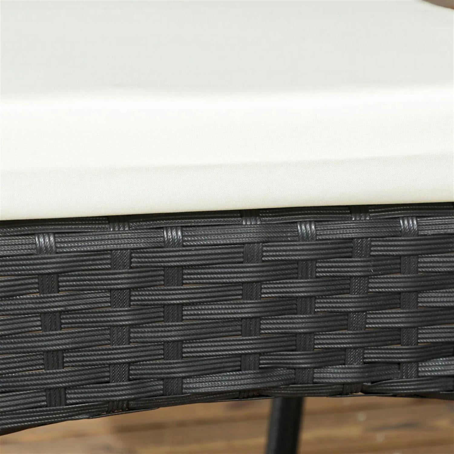 Demi Bonn Outdoor Dining Chairs Set of 4 with Armrests & Backrest, Stackable PE Rattan Patio Dining Room Chairs with Cushion for Garden, Backyard, Lawn, Black