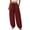 Wine, variant on Ahabrexf Elastic Waist Pants for Women Olive Green Jogger Pants with Pockets and Drawstring Full Length