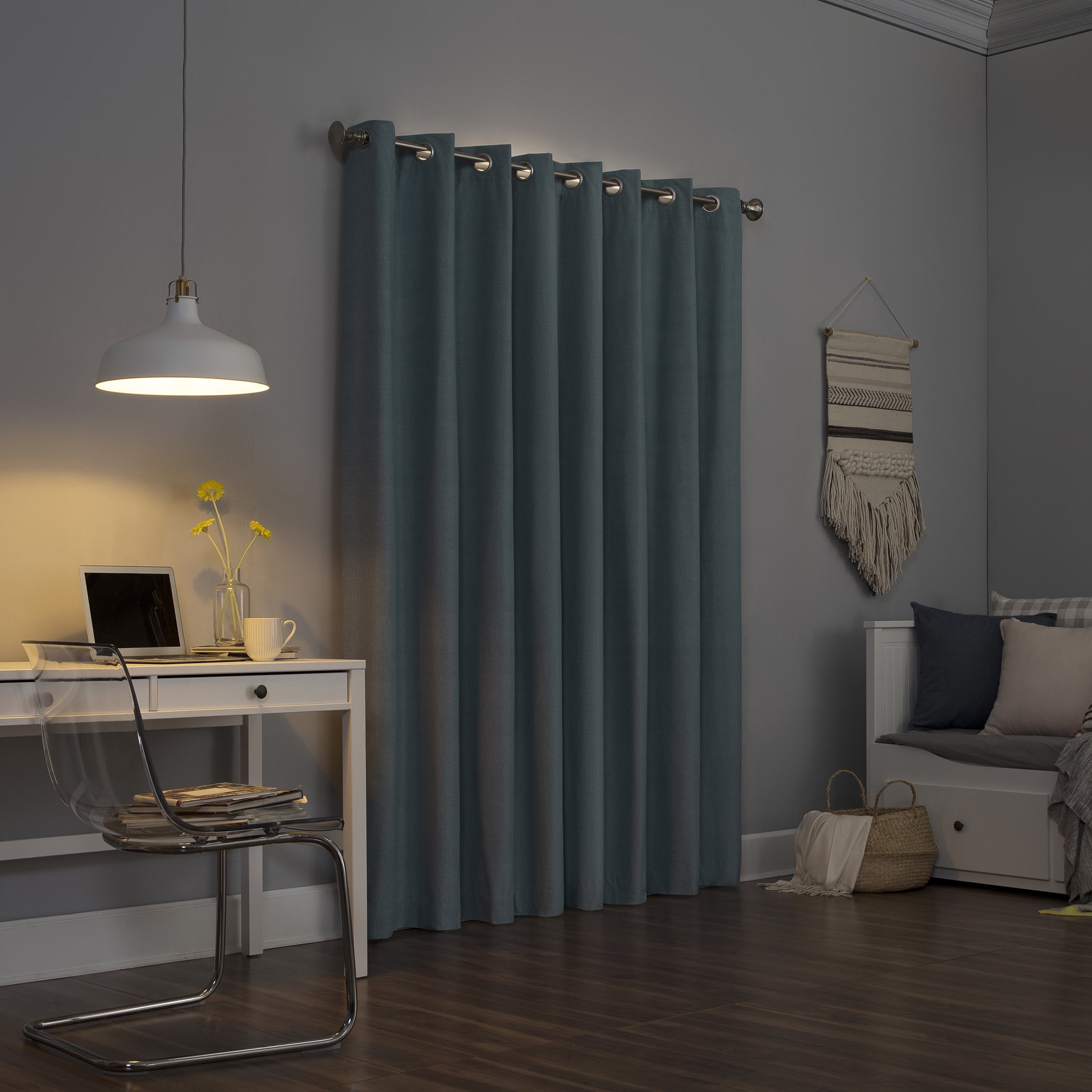 Sun Zero Duran Thermal Insulated 100% Blackout Grommet Curtain Panel, 50"X84", Mineral (Single Panel)