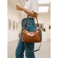 thumbnail image 6 of Gustave PU Leather Tote Bag for Women Trendy Hobo Crossbody Purse Lightweight Knotted Shoulder Bag Handbag for Daily Work Travel with Adjustable Strap - Brown, 6 of 8