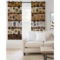 thumbnail image 2 of Brown Cat Paw Print Blackout Curtains 45 Inches Long for Bedroom,Vintage Farmhouse Country Wooden Grain Thermal Insulated Room Darkening Black Out Window Curtain Panels Grommet Drapes for Living Room, 2 of 8