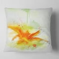 thumbnail image 2 of Designart Yellow Red Flower with Color Splashes - Floral Throw Pillow - 18x18, 2 of 5
