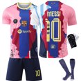 thumbnail image 2 of 2025-2026 Barcelona Minnesutgåva Messi Nr 10 Argentina Retro Fotbollströja Miami Barn Vuxen Tröja Set{HONGDE} Messi No.10, 2 of 3