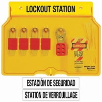 Master Lock Lockout Station,Filled,4 Padlocks 1482BP1106