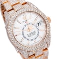 thumbnail image 4 of Pre-Owned Rolex Sky-Dweller 42MM 326935 Silver Dial Diamond Bezel 18K Rose Gold Full Diamond Oyster Bracelet 25.75ct, 4 of 9