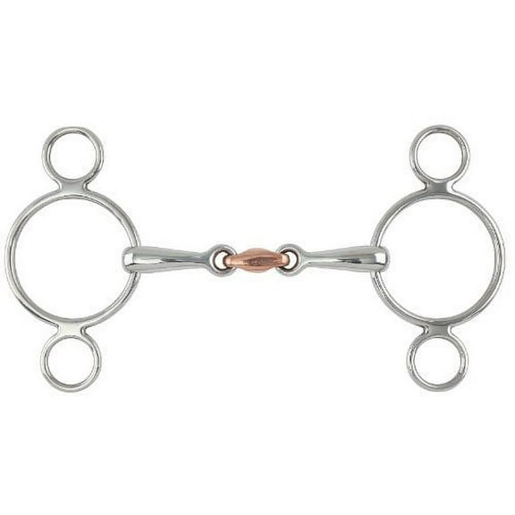 Shires Two Ring Copper Lozenge Gag Bit Stainless Steel 5"