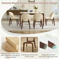 thumbnail image 6 of Zesthouse Wooden Dining Chairs Set of 2, Upholstered Linen Fabric Dining Room Chairs, Mid Century Modern Kitchen Chair with Curved Backrest, Walnut Tone Wood Legs, Beige, 6 of 10