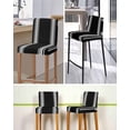 thumbnail image 5 of Black Striped Bar Stool Covers Set of 4, Farmhouse Black White Stripes Stretch Washable Bar Chair Covers with Backs, Removable Pub Counter Height Chair Cover for Kitchen Dining Room Cafe, 5 of 7