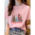 thumbnail image 1 of Camiseta con estampado navideño para mujer, ropa de tendencia bonita, Top con estampado de vacaciones, camiseta estampada para mujer, ropa para mujer, 1 of 5