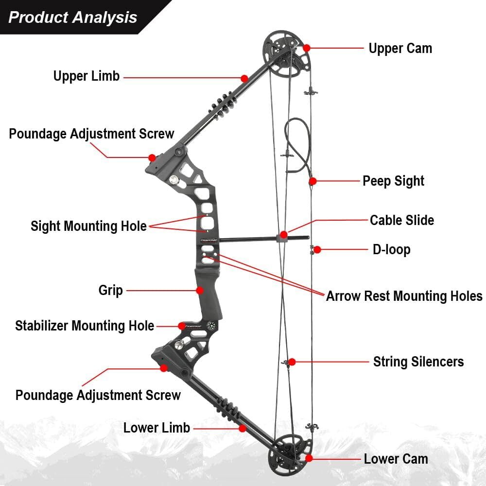 X8 Archery Compound Bow Bag 12pcs Arrow Set 20-70lbs , Right Hand