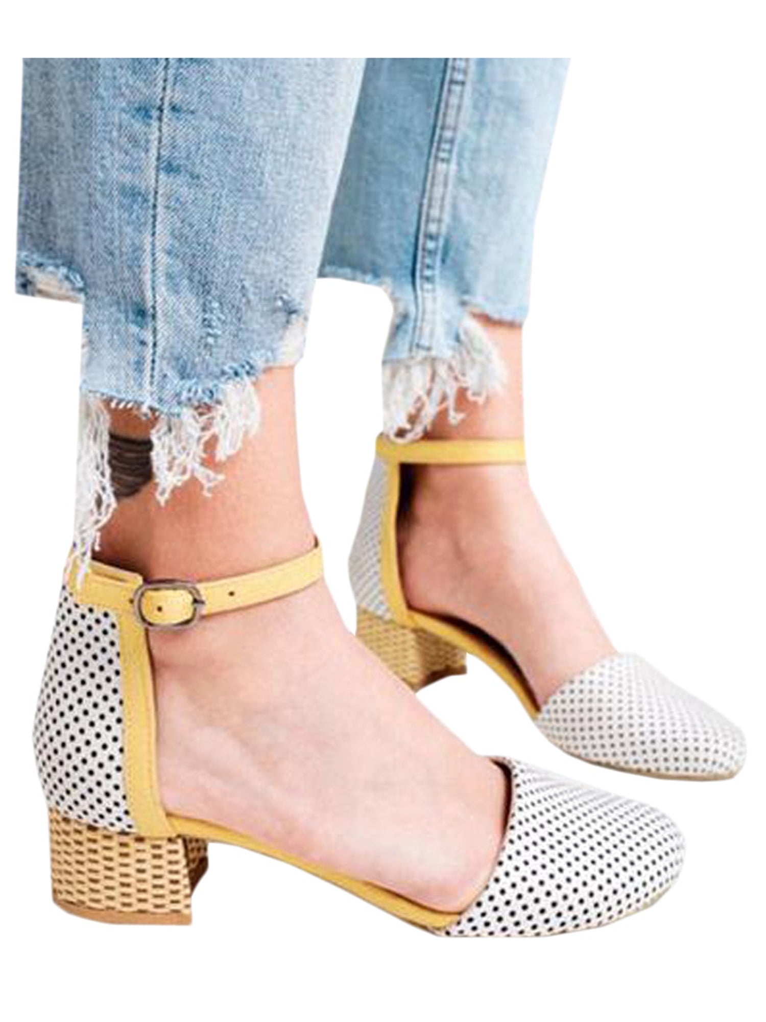 size 1 block heels