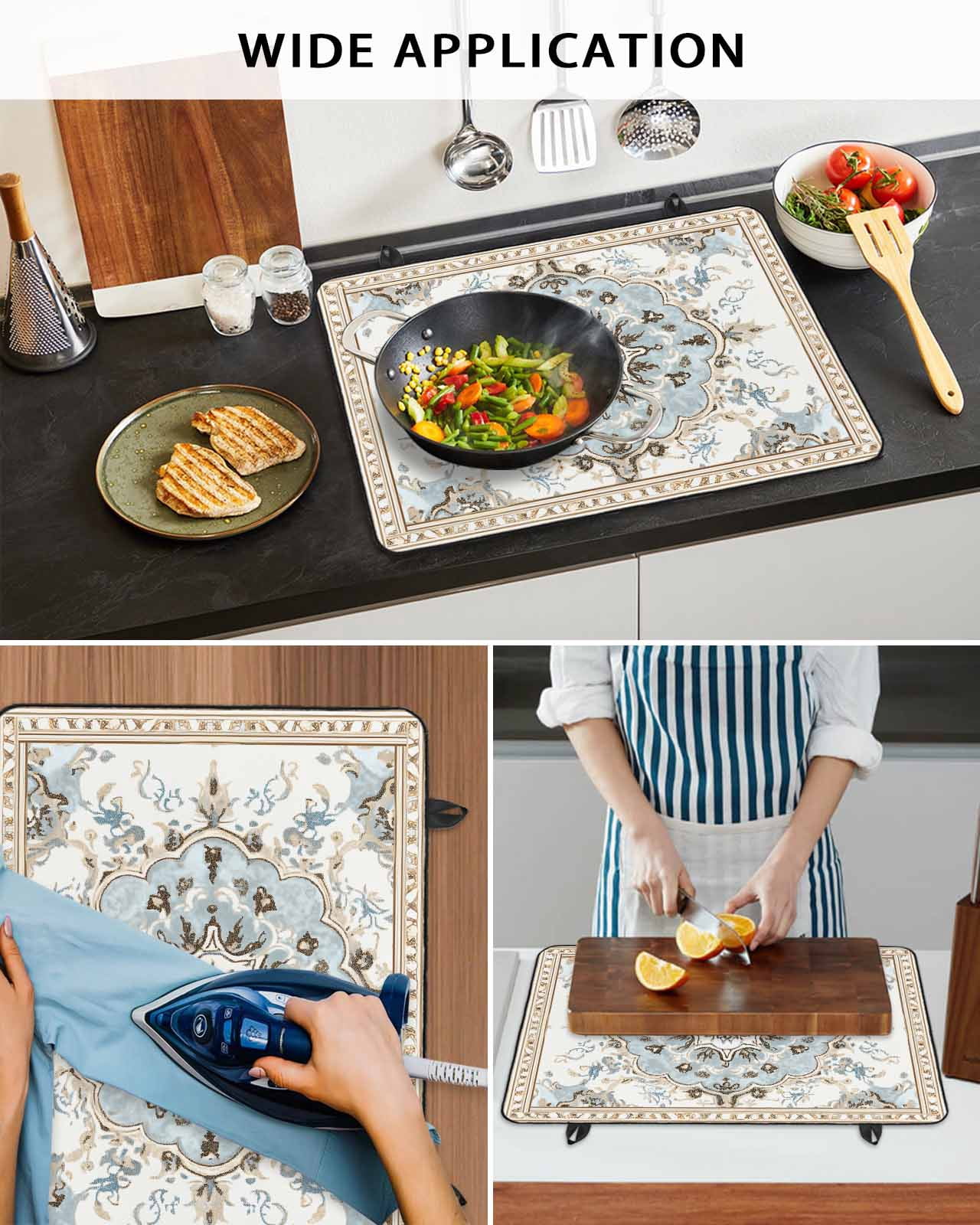 nqOlkjepod Large Induction Cooktop Protector Mat 36"x21", Boho Stove Top Covers for Electric Stove, Ethnic Aztec Southwest Neutral Aesthetic Motifs Stove Burner Cover Mats, Glass Top Stove Cover