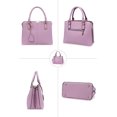 thumbnail image 2 of Bolso de mano para mujer, bolso de hombro para mujer, de piel sintética, resistente al agua, para negocios, compras y viajes (púrpura claro) ACTIVE Biensenido a ACTIVE, 2 of 5