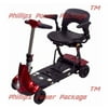 Solax Mobility - Mobie Plus - Folding Travel Scooter - 4-Wheel - Red - PHILLIPS POWER PACKAGE TM - $500 VALUE