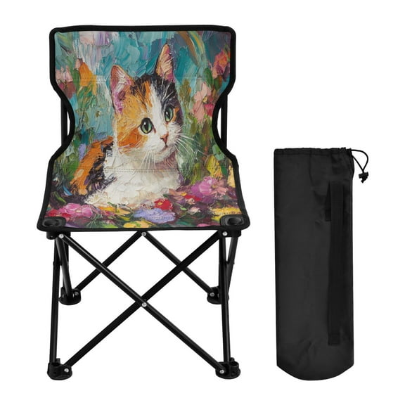 YAZAOO Camping Chairs Modern Floral Portrait Pattern Folding chair