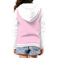 thumbnail image 2 of POLERO Girls Graphic Zip Up Hoodies Sweatshirt with Pockets Kids Hooded Coat Casual Outerwear Cartoon Cats Pink Print 11-13 Years, 2 of 7
