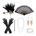 thumbnail image 1 of Conjunto de accesorios para mujer de los años 20, diadema, tocado de joyería para actuaciones en escenario Estilo A, 1 of 8