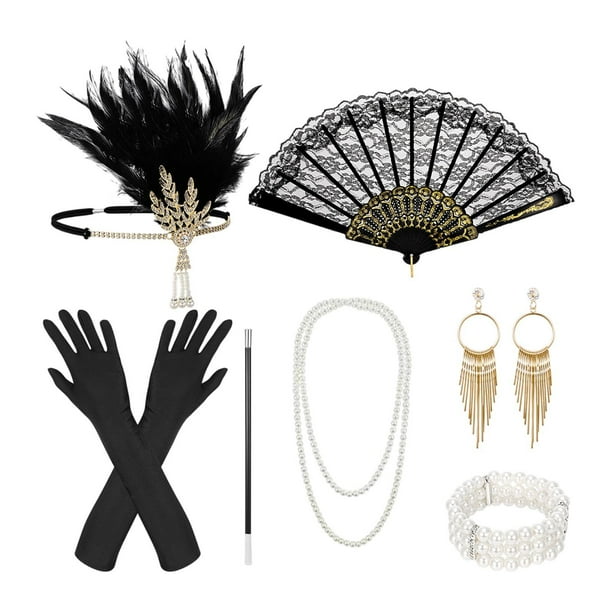 Conjunto de accesorios para mujer de los años 20, diadema, accesorios para fotografía, tocado para vestido elegante Estilo A