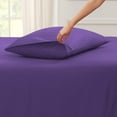 thumbnail image 2 of Split Top King Adjustable Flex Top King Size 100% Egyptian Cotton, Solid Purple, 800 Thread Count, 18 inch Deep Pocket, 28" Split Top Sheets Bed 4 Piece Sheet Set, 2 of 6
