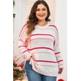 thumbnail image 1 of a.Jesdani Flirty Pink Stripes - Plus Size Drop Shoulder Sweater, 1 of 8