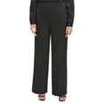 thumbnail image 1 of Calvin Klein Womens Pull On Satin Wide Leg Relaxed Casual Pants, black, XL, 1 of 1
