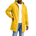 thumbnail image 4 of LNZGNM Hoodie for Men Oversized Zip Up Fleece Sweatshirts with Pockets, Long Sleeve Relaxed Fit Winter Coat, Yellow (XXXL), 4 of 6