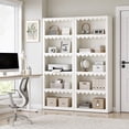 thumbnail image 5 of Fnova 5-Tier Open Bookcase, 70" Tall Bookshelf with Scalloped Edges, Modern Display Shelves Storage Organizer for Living Room, Home Office, White, 5 of 13