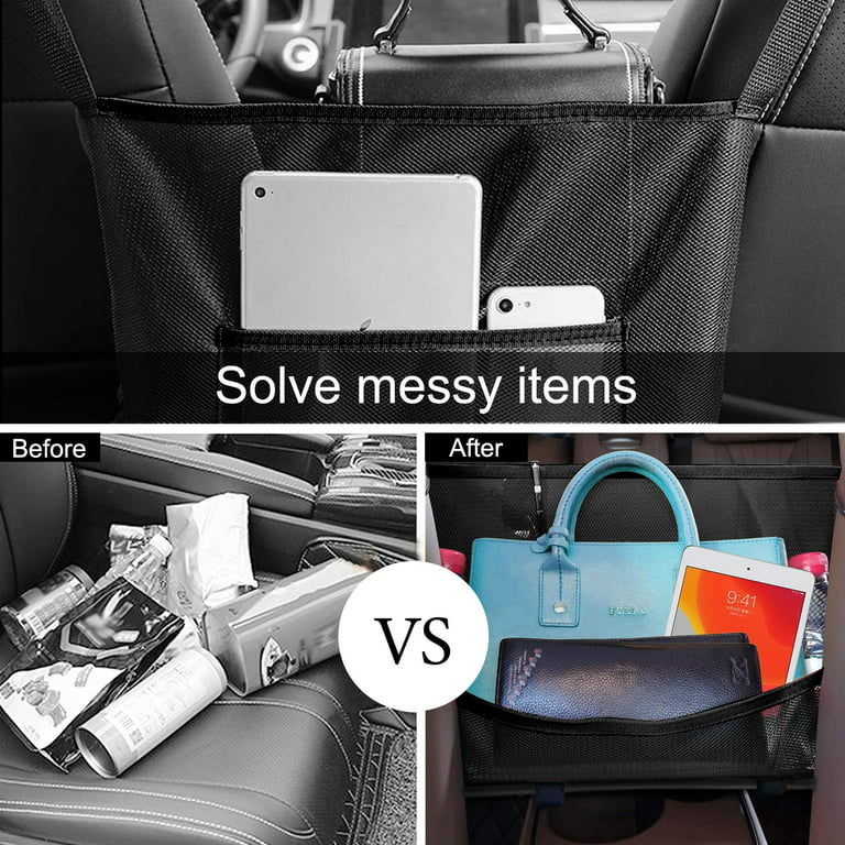 WWW Homelove Car Net Pocket Handbag Holder,Car Backseat Organizer,Car Mesh Organizer,Seat Storage Net Bag,Seat Back Net Bag for Purse,Handbag,Phone and