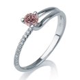 thumbnail image 2 of 1.25 carat Round Cut Morganite and Diamond Engagement Ring in 10k White Gold, 2 of 2
