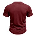 thumbnail image 5 of Mens Lace Up Tshirt Short Sleeve V Neck Casual Summer Beach Vacation Top Wine S, 5 of 8