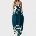 thumbnail image 2 of Robes Maxi pour Femmes Été Robe à Bretelles Spaghetti Grande Taille Décontractée Ample Plage Boho Robe d'Été avec Poches, 2 of 5