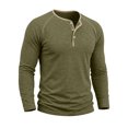 thumbnail image 5 of Bainana Long Sleeve Henley Shirts For Men Crew Neck Soft Moisture Wicking T-Shirt Solid Color Regular Fit Everyday Wear Basic Tops Size S, 5 of 8