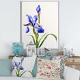 thumbnail image 2 of Designart 'Blue Iris Flower Retro Style' Traditional Framed Canvas Wall Art Print, 2 of 5