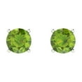 thumbnail image 3 of Clara Pucci 1.5Ct Natural Peridot Round Cut VVS1 Push Back Stud 14k Solid hypoallergenic Gold Designer Earrings For August, 3 of 7
