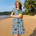thumbnail image 4 of Balery Camping Caravan Vestidos sueltos de manga corta para mujer, vestidos de verano 2025, vestidos casuales de corte A con vuelo., 4 of 6