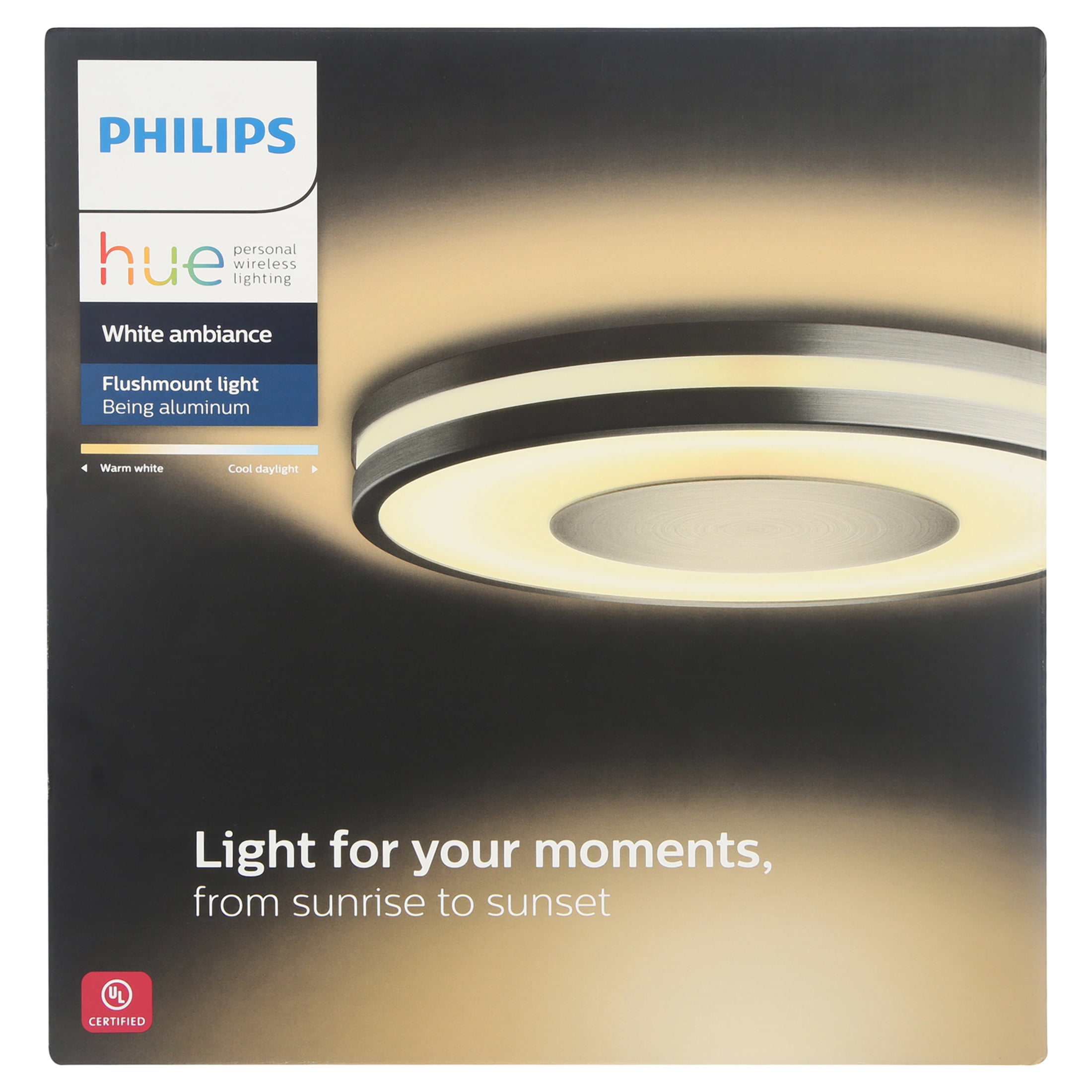 chocola buitenste club Philips Hue White Ambiance Wi-Fi Connected Smart Being Flush Mount Ceiling  Light, Hub Required - Walmart.com