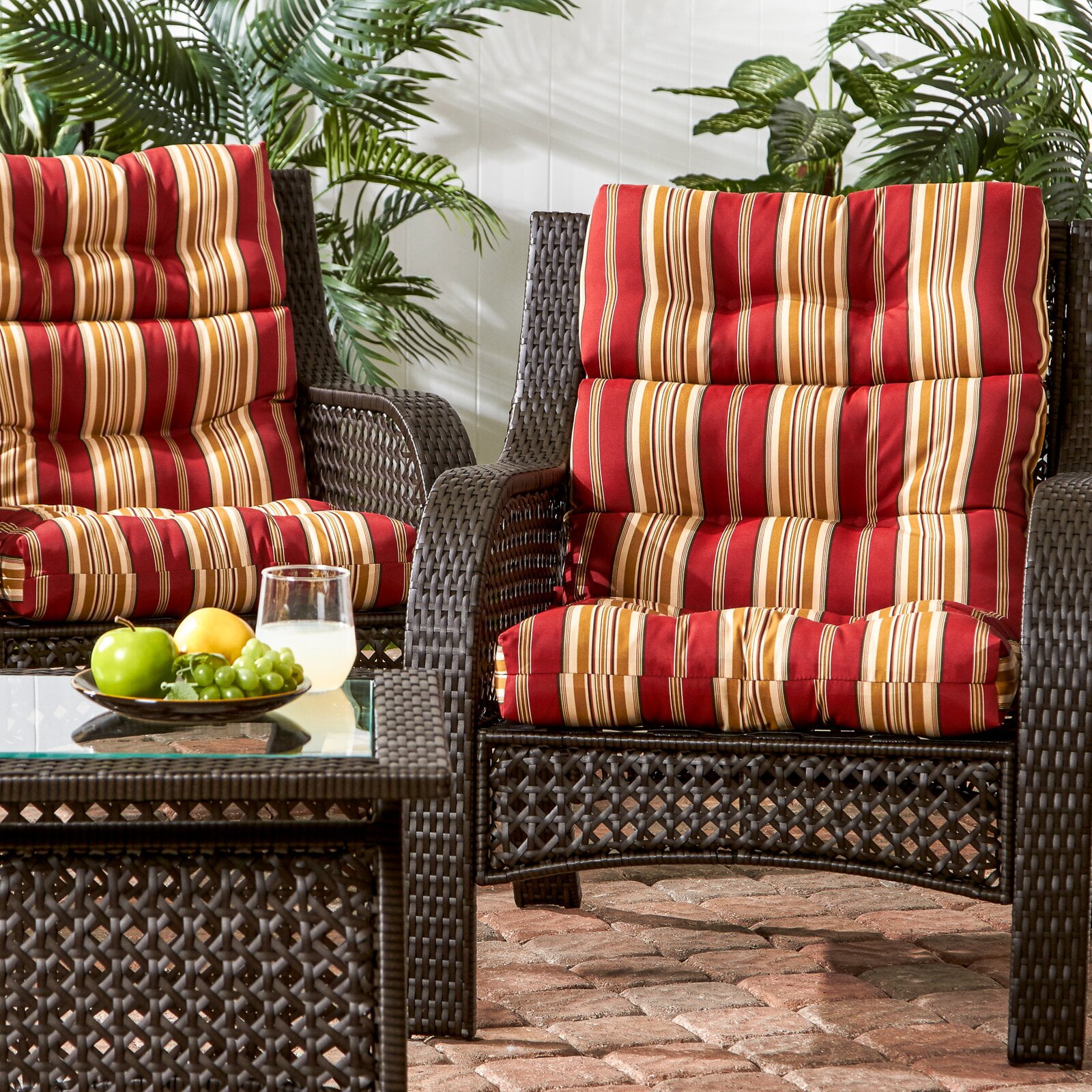 High Back Indoor/Outdoor Seat/Back Cushion, Features Reversible