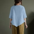 thumbnail image 4 of Camisetas de Algodón para Mujeres de Ajuste Suelto, Cuello en V Algodón Y Lino, Casual Suelto Camisa de Manga Corta, 4 of 7