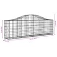 thumbnail image 4 of vidaXL Arched Gabion Baskets 8 pcs 200x30x60/80 cm Galvanised Iron, 4 of 4