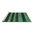 thumbnail image 2 of Ahgly Company Machine Washable Indoor Round Abstract Turquoise Blue Modern Area Rugs, 8' Round, 2 of 4