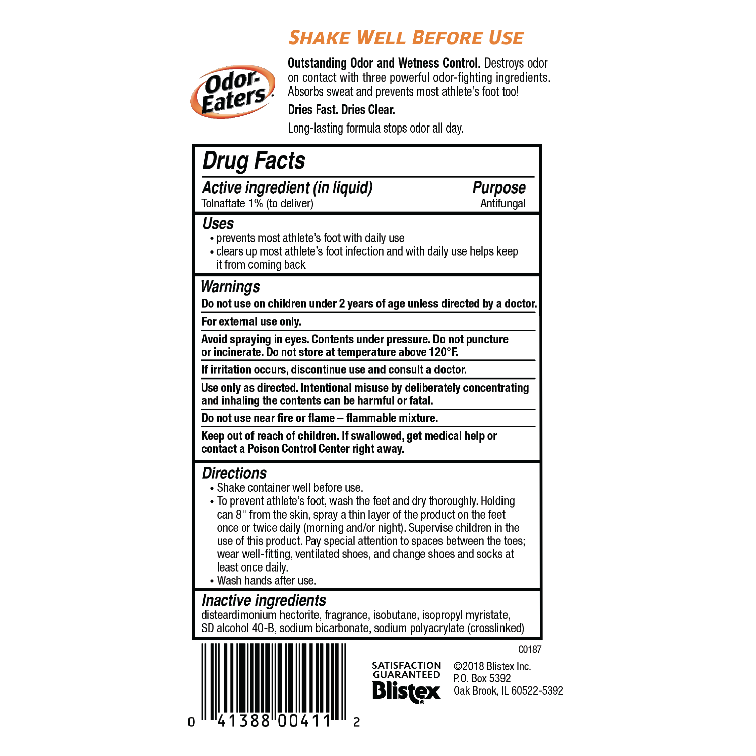 Odor-Eaters Foot Spray Powder Deodorant, Odor Control, & Sweat Absorbing, 4 oz - image 3 of 10