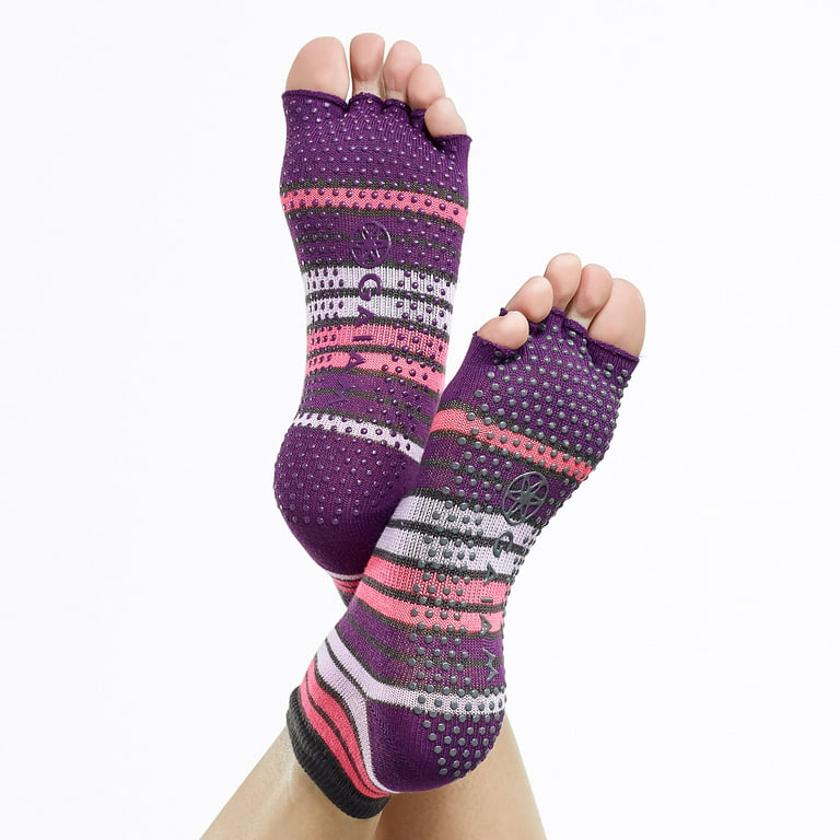Gaiam Toeless Yoga Socks Pink/Purple